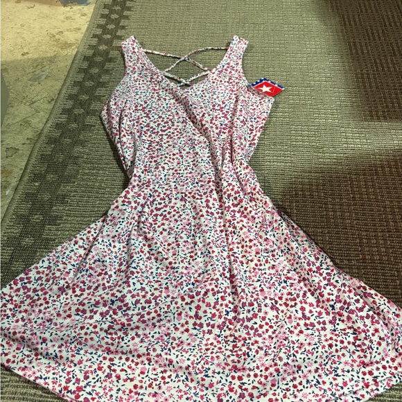Floral Sleeveless Dress with Crisscross Back - Picture 1 of 4